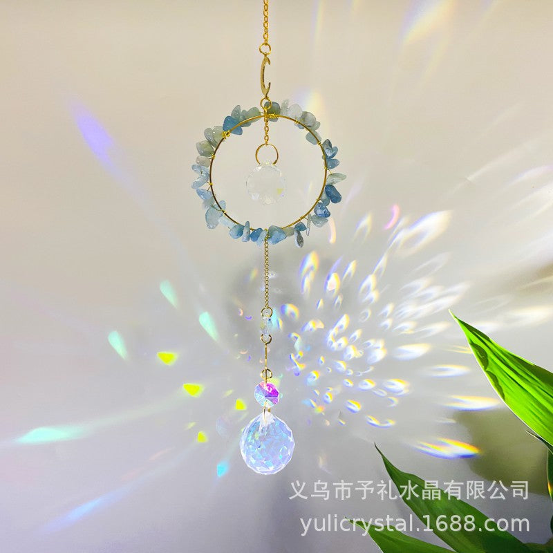 Wholesale Sun Catcher Hollow Natural Crystal Gravel Wind Chime Decorative Pendant